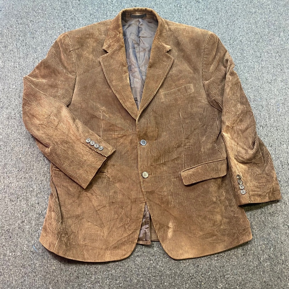 Lauren Ralph Lauren Corduroy Blazer Sz 42R Mens Brown Academia Sport Coat Jacket